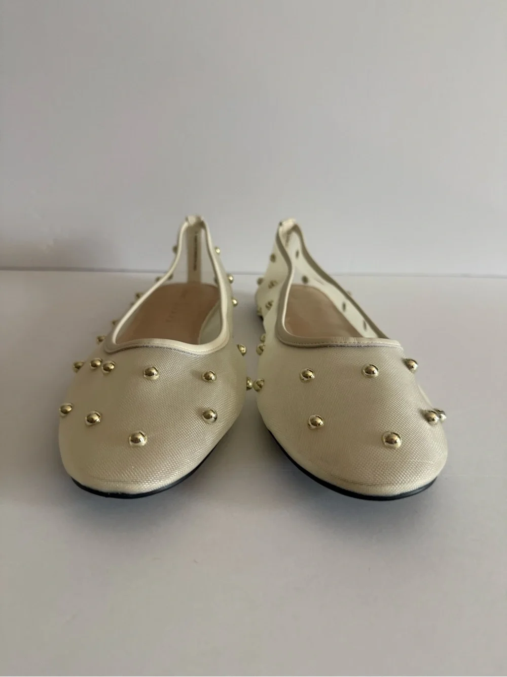 Yosi Samra Cream Studded Ballet Flats size8